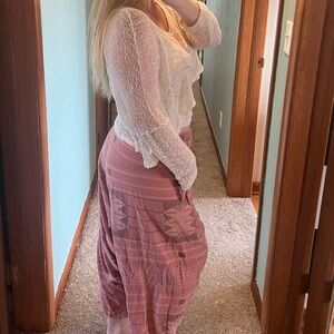 American Vintage Pink Patterned Harem Pants